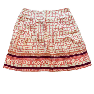 LOFT linen blend pocket skirt NWT size 2 pink and burgundy skirt mini skirt